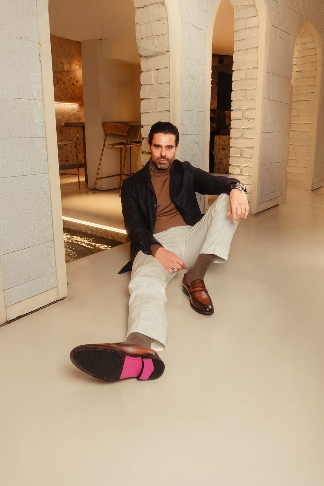 Mocasín Alessandro Café Suela Clasica