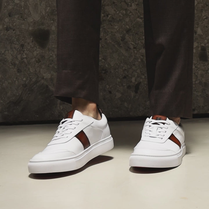 Sneaker Pisa Bianco-Caramelo