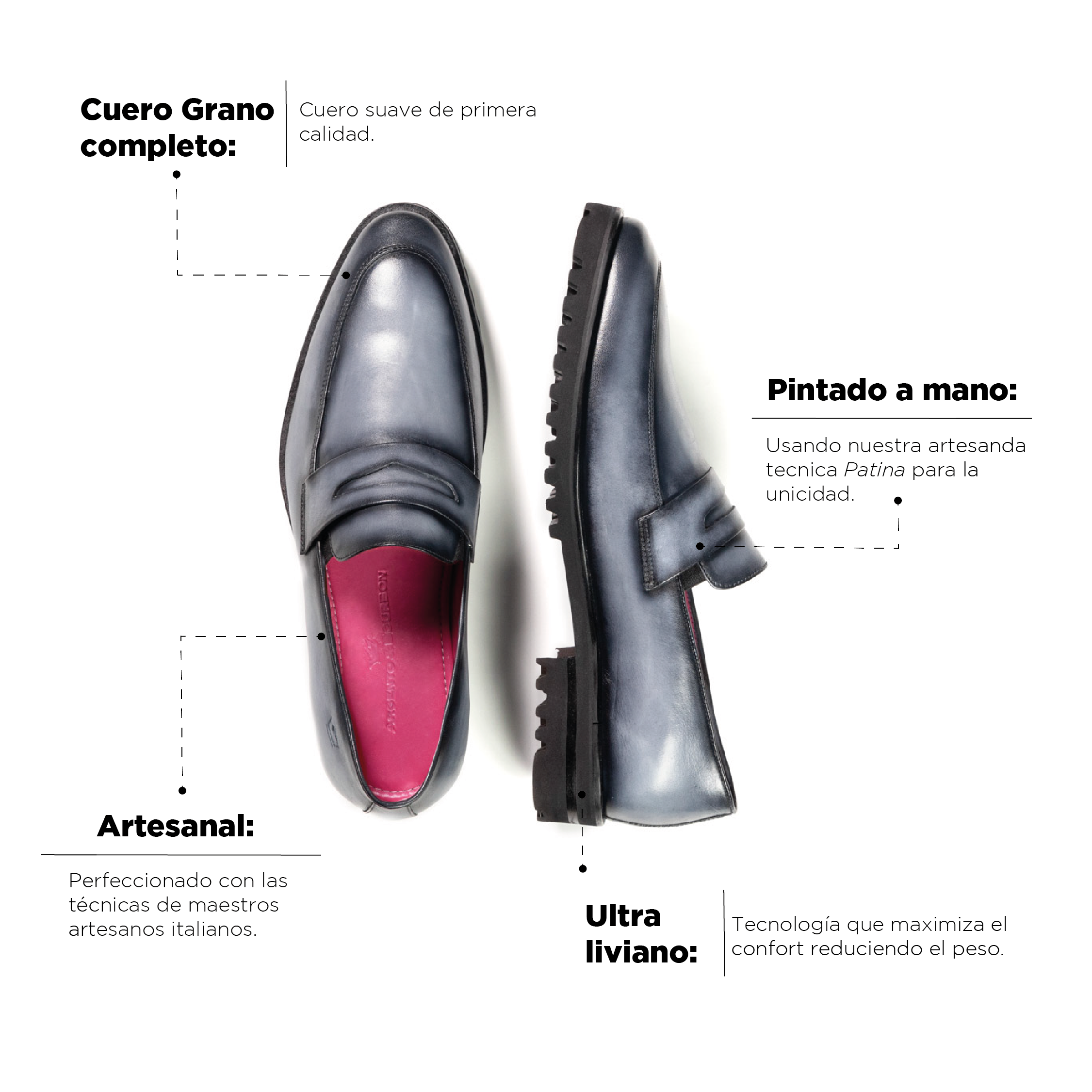 Mocasín Alessandro Gris Suela Ultraliviana