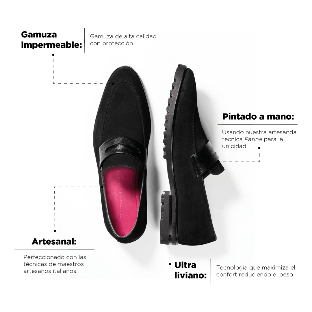 Alessio Black Moccasin Ultralight Sole