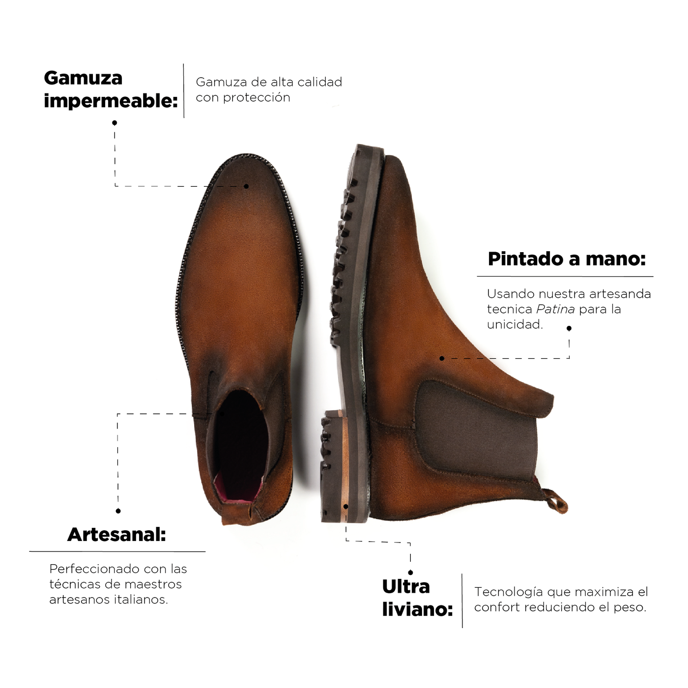 Bota Jacques Gamuza Cognac