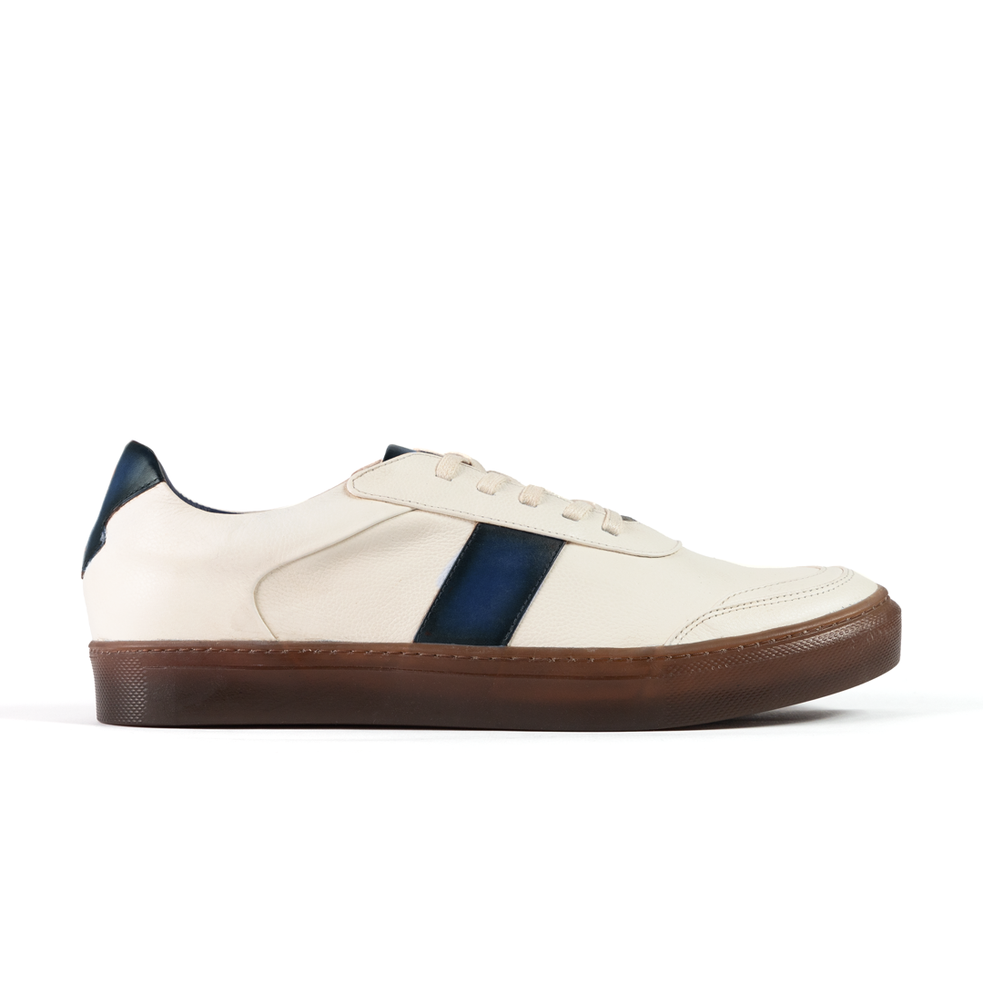 Sneaker Off Beige-Azul