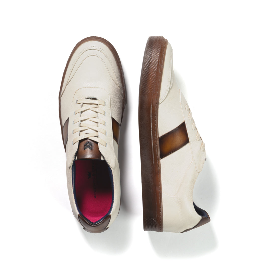 Sneaker Pisa White-Caramel