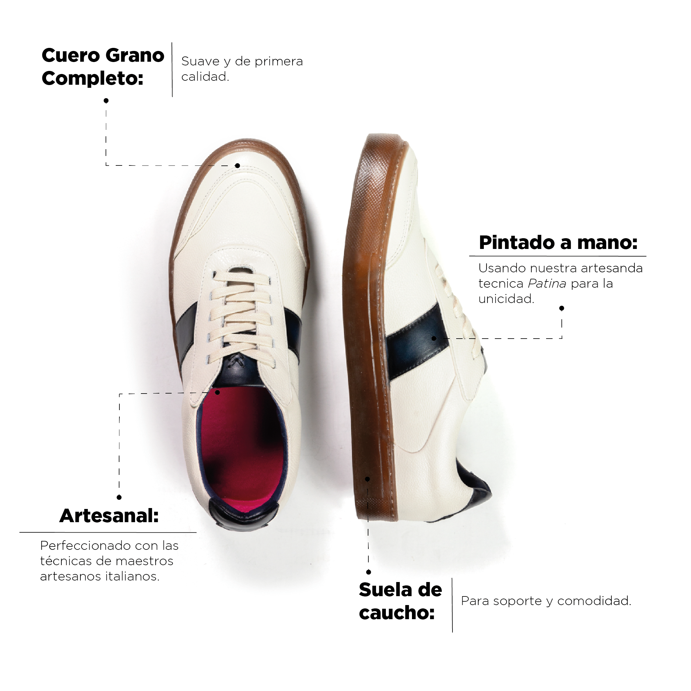 Sneaker Off Beige-Azul