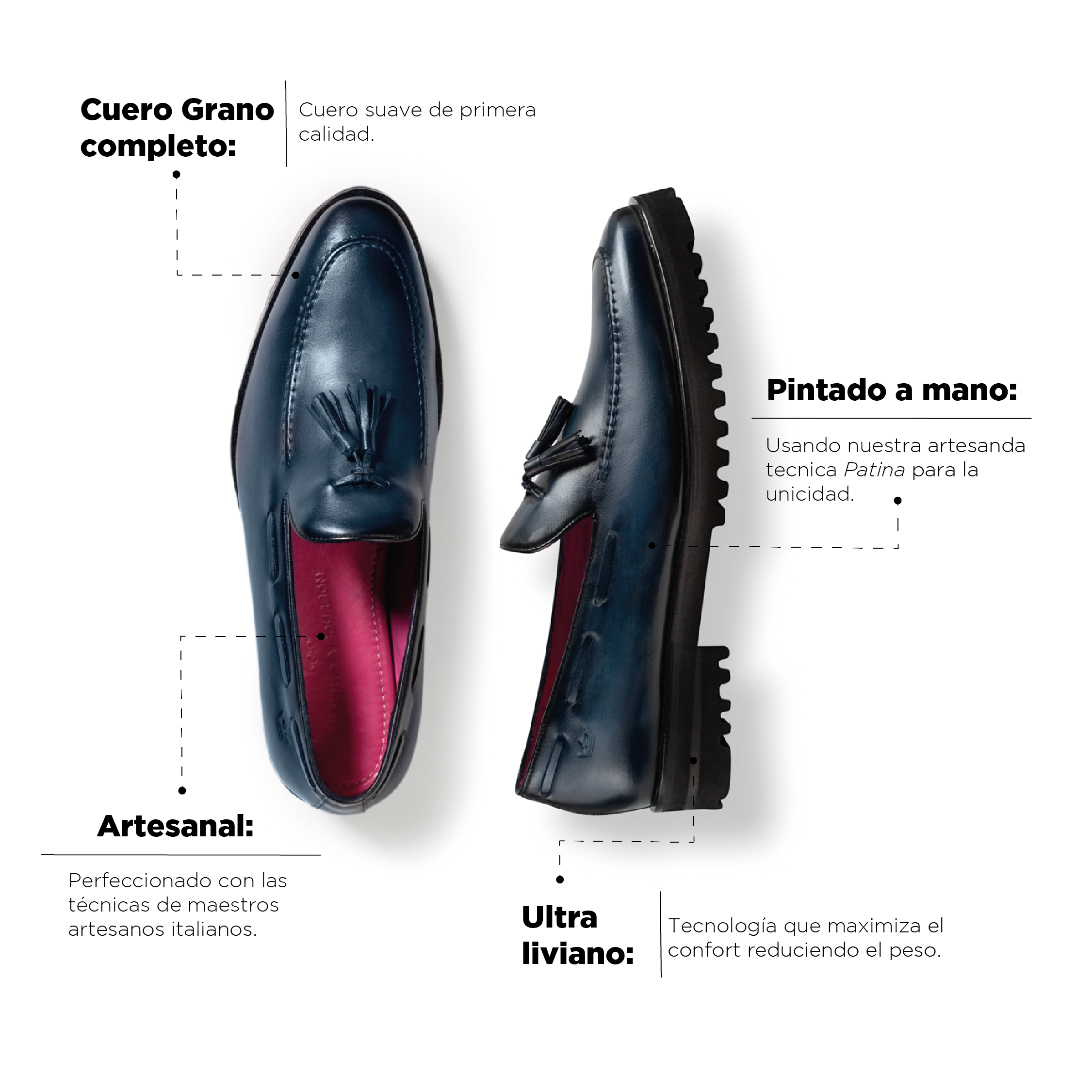 Mocasín Venetto Azul Suela Ultraliviana